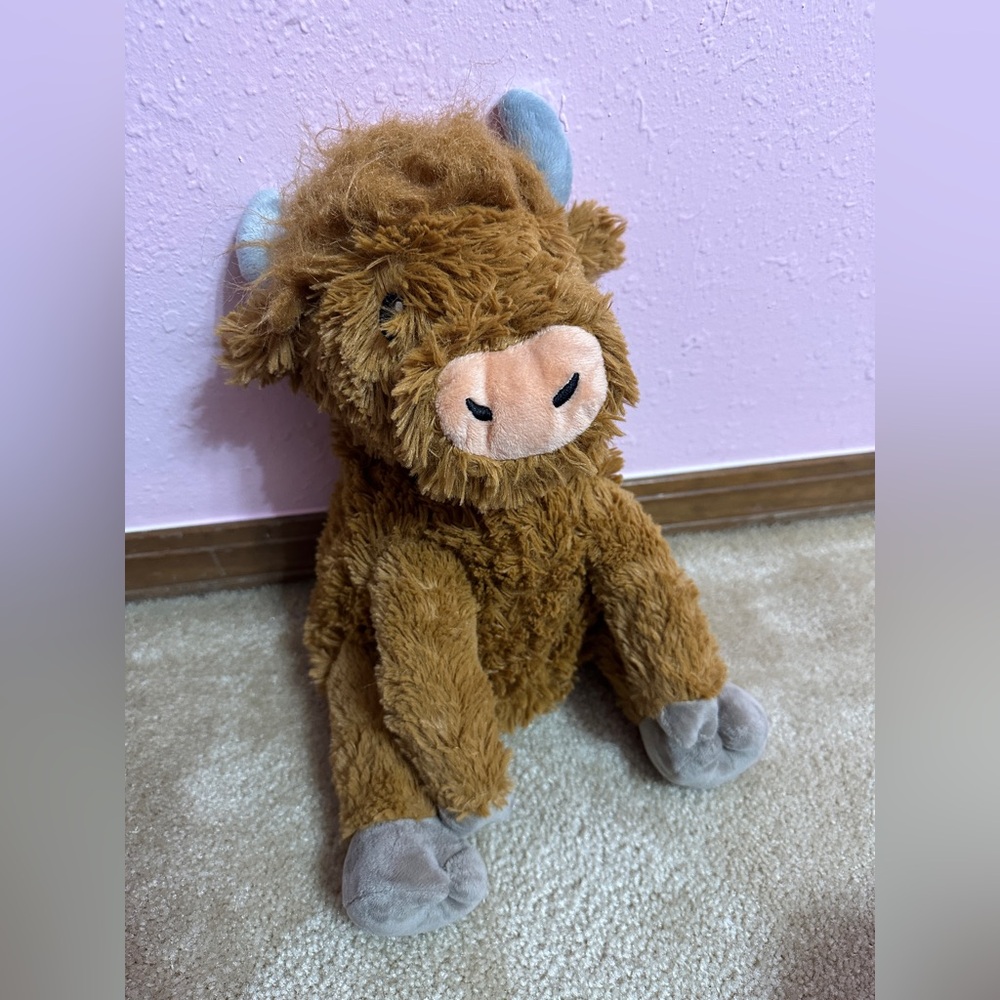Gigglescape Highland Cow Rare Plush 11”  Stuffed Animal Toy